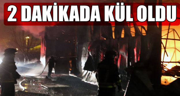 Samsun'da mobilya deposunda yangın
