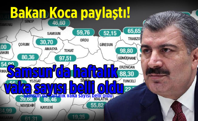 Bakan Koca paylaştı! Samsun'da haftalık vaka sayısı belli oldu